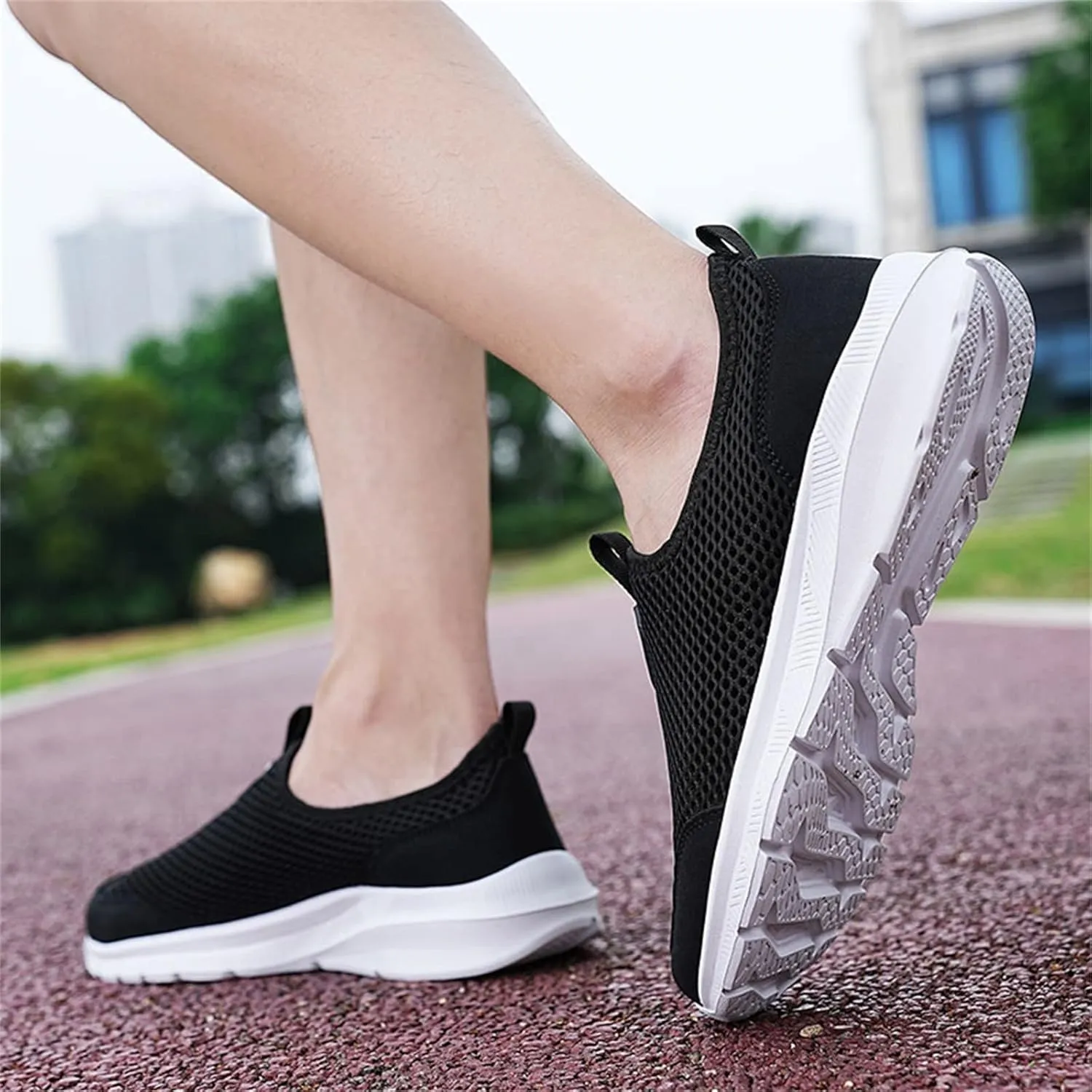 SBGMoSJ Sneakers for Women Women Slip On Sneakers Memory Foam Black Sneakers for Women Comfortable Wide Women Diabetic Walking Sneakers Size 10 Women's Comfortable Working Nurse Shoes Non-Slip