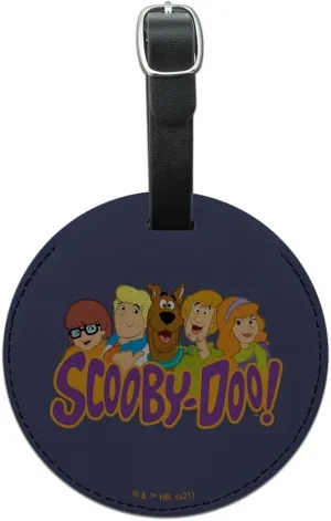 Scooby-Doo Gang Round Leather Luggage Card Suitcase Carry-On ID Tag