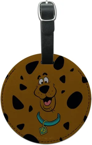 Scooby-Doo Spots Round Leather Luggage Card Suitcase Carry-On ID Tag