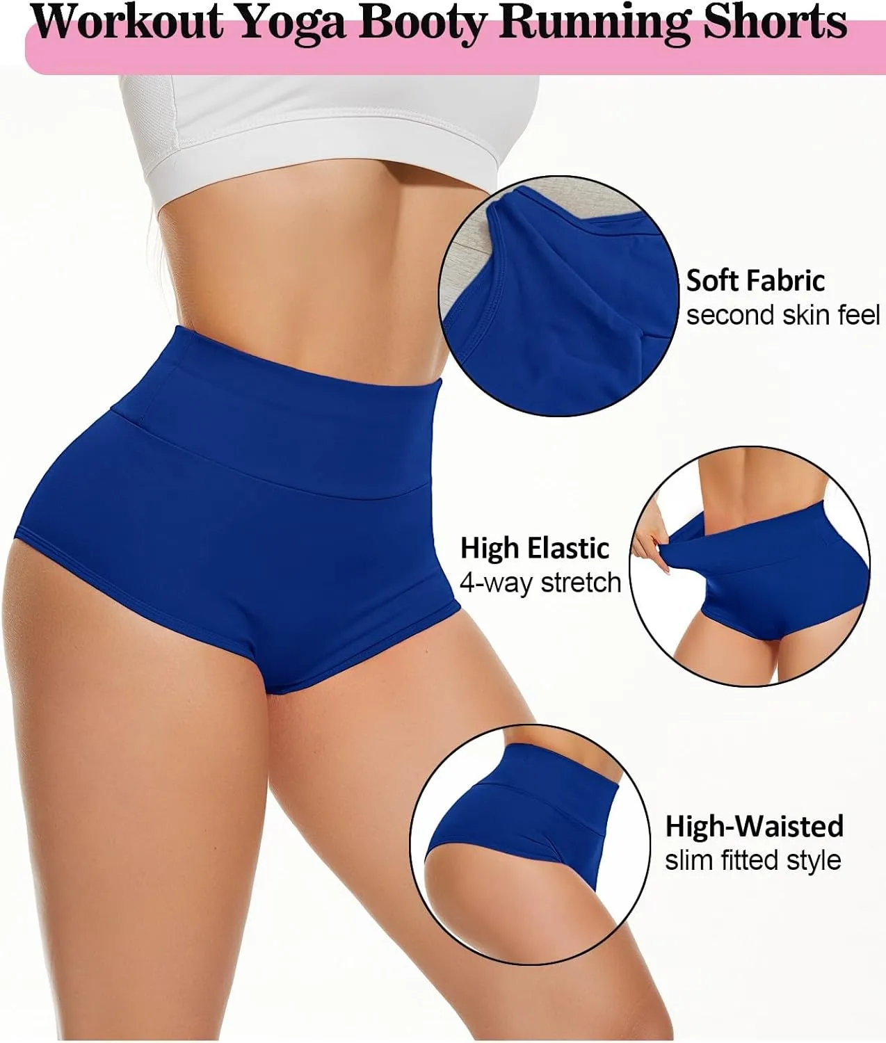 Scrunch Booty Shorts for Women V Back High Waisted Yoga Shorts Cut Out Rave Bottoms Butt Lifting Short Mini Hot Pants