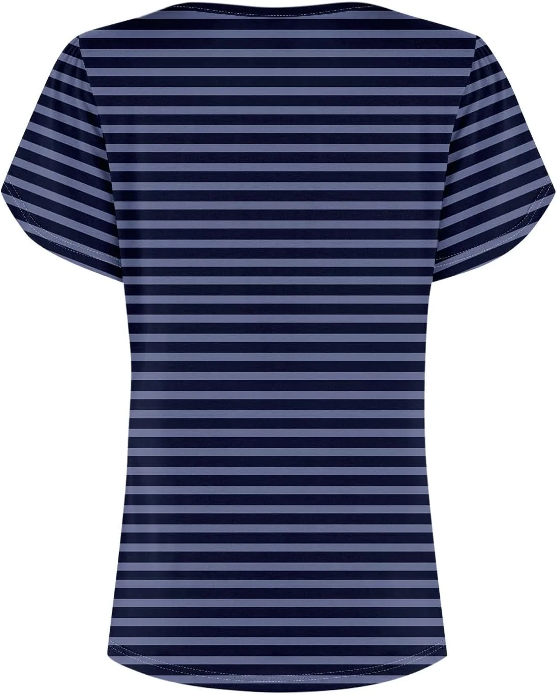 Shirts for Women Summer Short Sleeve Tops Dressy Casual Pleated Round Neck Blouses Dressy Spring Cute Striped Clothes