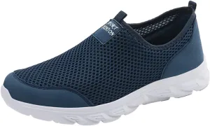 Slip On Breathable Sneakers for Men Lightweight Hollow Mesh Casual Shoes Summer Low Top Non Slip Beach Shoes