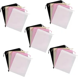SOIMISS 5-pack of 20x27cm Nonwoven Drawstring Sackpack Washable Storage Bag for Luggage Cloths Shoes