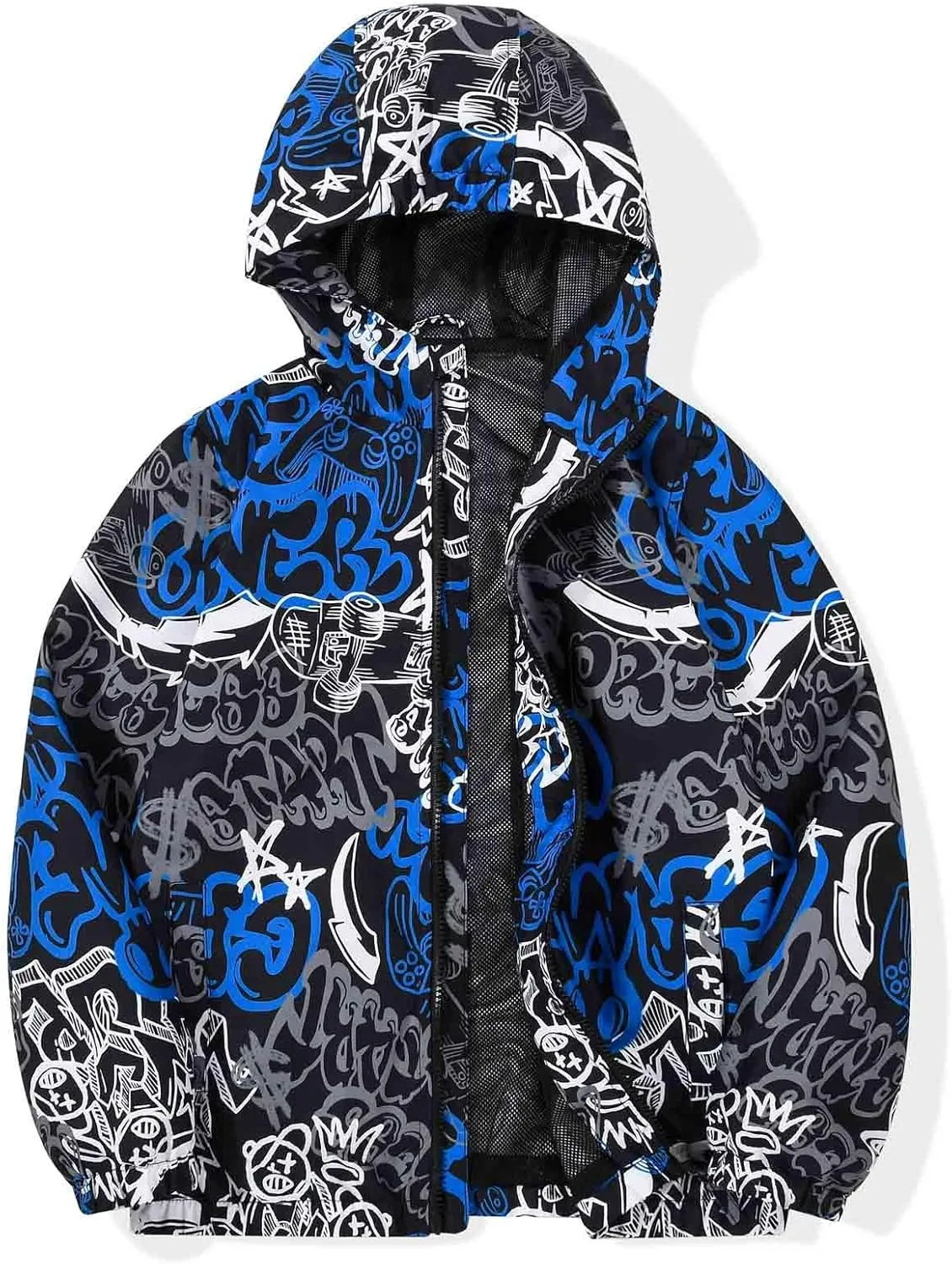 SUNDAY ROSE Boys Rain Jacket Lightweight Breathable Raincoat Waterproof Hooded Windbreaker For Kids