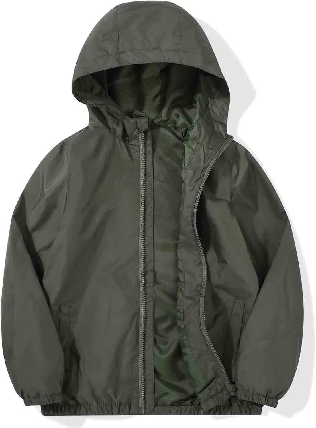 SUNDAY ROSE Boys Rain Jacket Lightweight Breathable Raincoat Waterproof Hooded Windbreaker For Kids
