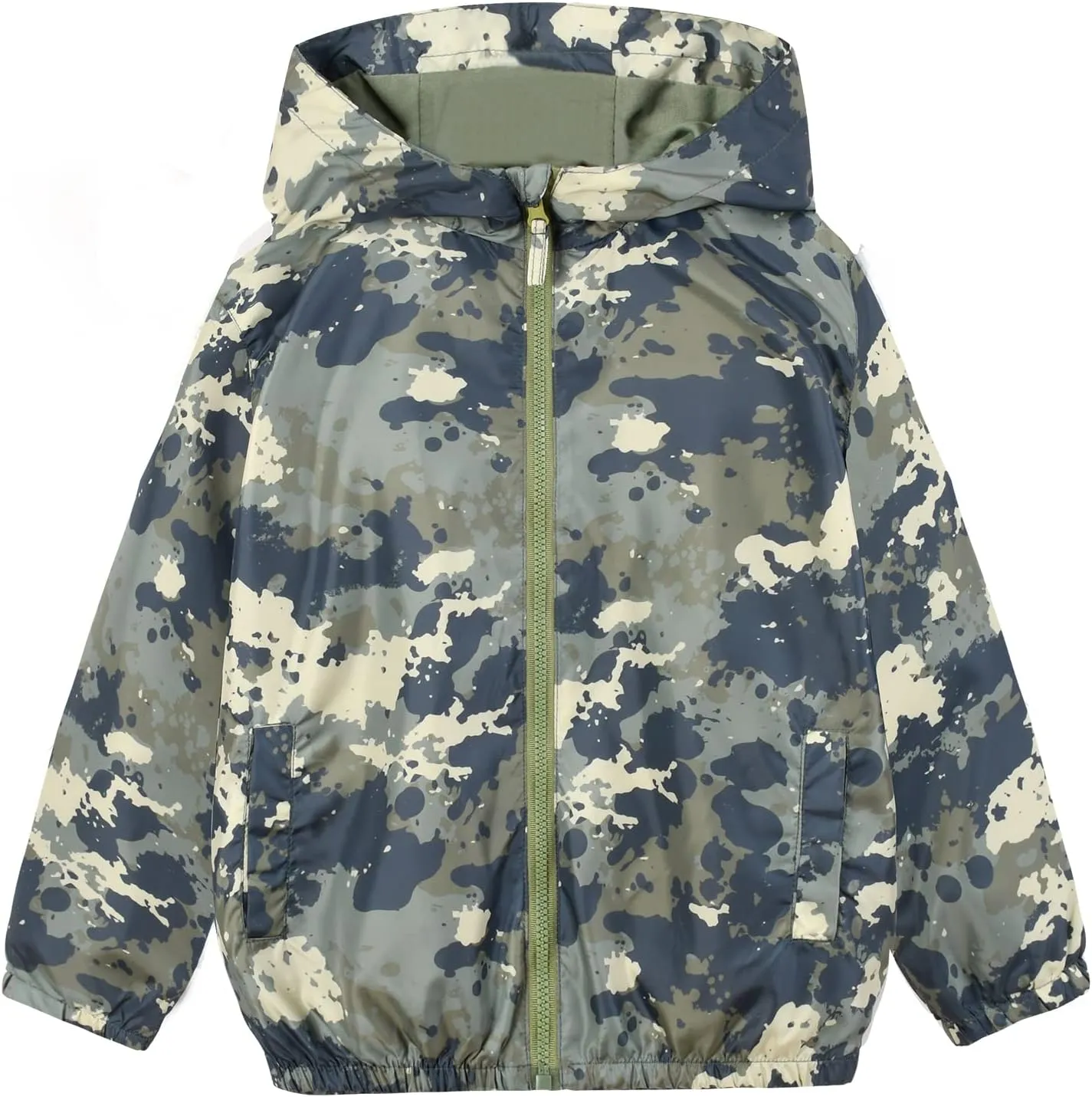 SUNDAY ROSE Boys Rain Jacket Lightweight Breathable Raincoat Waterproof Hooded Windbreaker For Kids