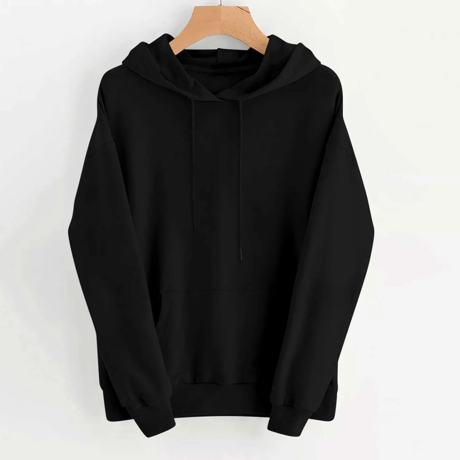 Sweatshirts for Women Oversized Casual Long Sleeve Solid Top Loose Pullover Drawstring Hoodies Sweatshirt with Pocket