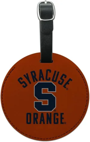 Syracuse University Orange Round Leather Luggage Card Suitcase Carry-On ID Tag