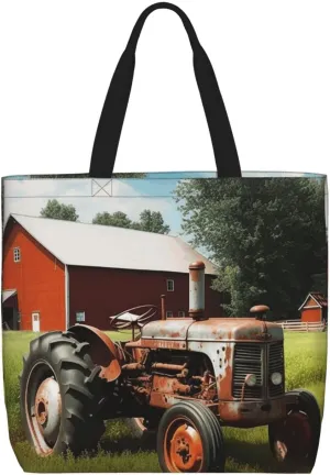 Tote Bag for Women Reusable Grocery Bags Cute Animal Fox Flower Tote Bag with Inner Pocket Travel Tote for Shopping