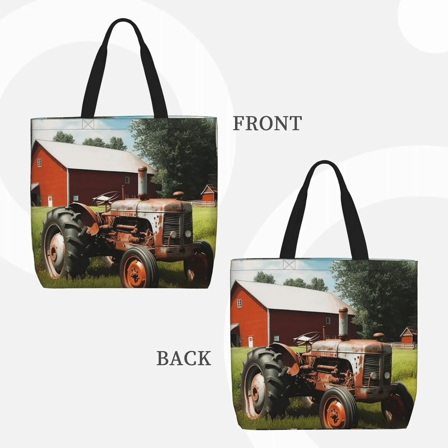 Tote Bag for Women Reusable Grocery Bags Cute Animal Fox Flower Tote Bag with Inner Pocket Travel Tote for Shopping
