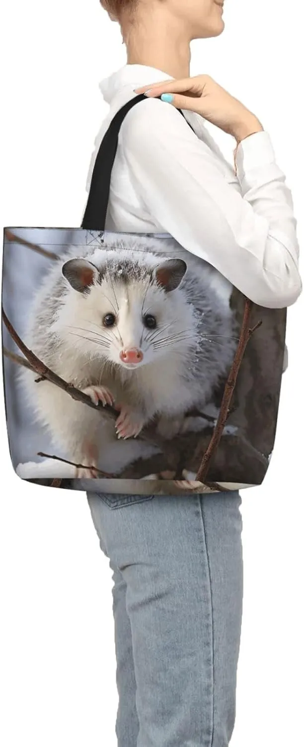 Tote Bag for Women Reusable Grocery Bags Owl Tree Branches Tote Bag with Inner Pocket Travel Tote for Shopping