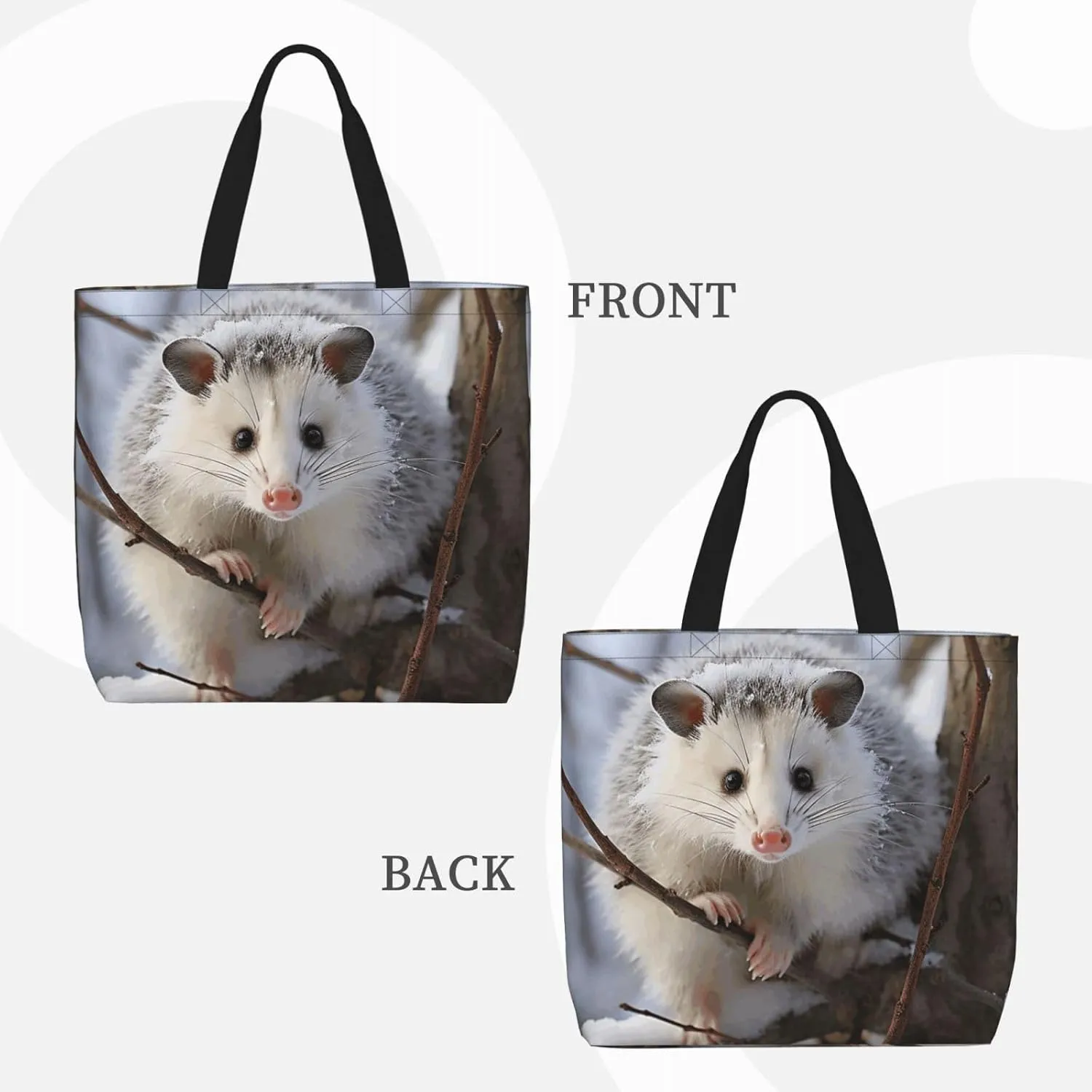 Tote Bag for Women Reusable Grocery Bags Owl Tree Branches Tote Bag with Inner Pocket Travel Tote for Shopping