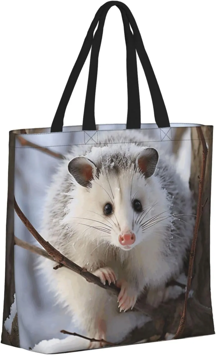 Tote Bag for Women Reusable Grocery Bags Owl Tree Branches Tote Bag with Inner Pocket Travel Tote for Shopping