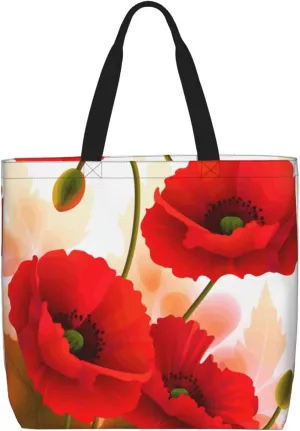 Tote Bag for Women Reusable Grocery Bags purple white Floral Tote Bag with Inner Pocket Travel Tote for Shopping