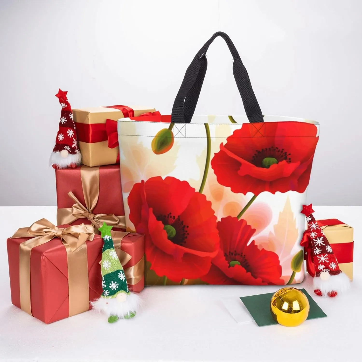 Tote Bag for Women Reusable Grocery Bags purple white Floral Tote Bag with Inner Pocket Travel Tote for Shopping