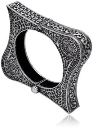 Traditional Jewelry | Antique Polished Bangle | German Silver Bracelet | Black Polished Kada | Vintage Jewelry | Antique Jewelry