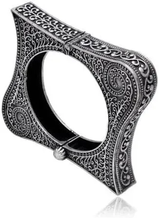 Traditional Jewelry | Antique Polished Bangle | German Silver Bracelet | Black Polished Kada | Vintage Jewelry | Antique Jewelry