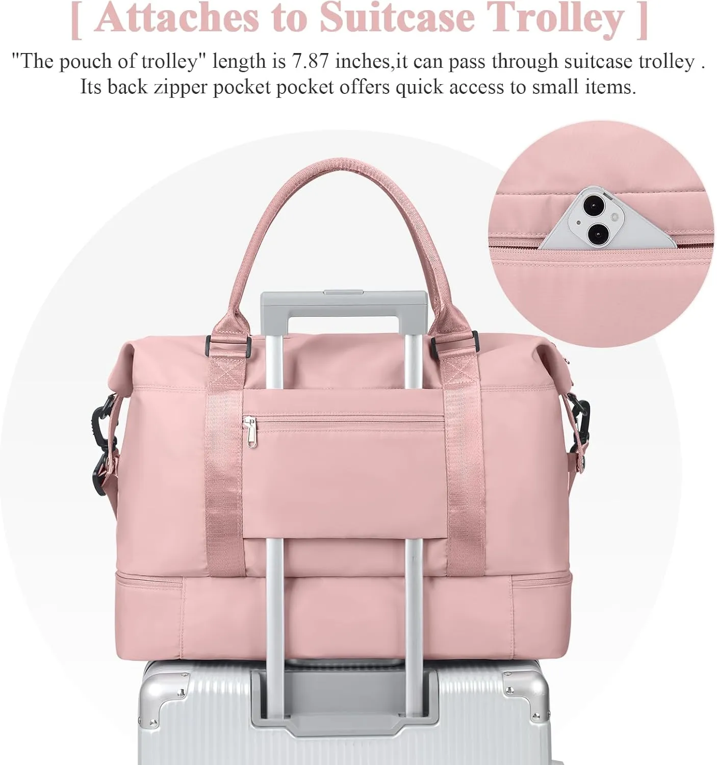 Travel Duffel Bag with Shoes Compartment, Overnight Weekender Bags for Women, Carry on Personal Item Travel Set