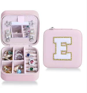 Travel Jewelry Case,PU Leather Small Portable Travel Jewelry box,Jewelry Organizer Jewelry Box for Rings Earrings Necklace Bracelets Jewelry for Women Girls