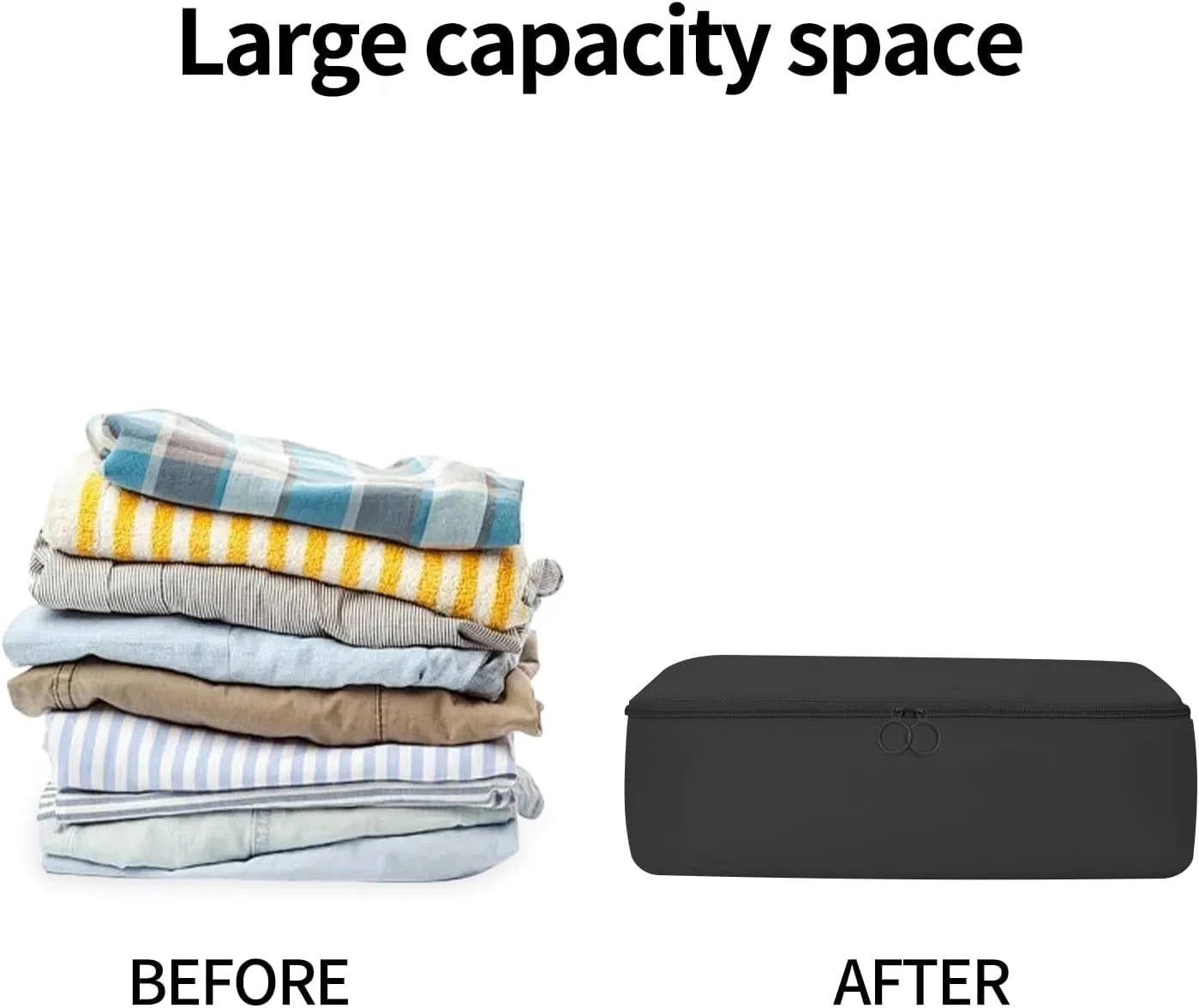 Travel Packing Cubes 6 Set, Lightweight Luggage Organizers, Essential Accessories for Clothes Shoes Electronics Cosmetics Toiletries(Black)