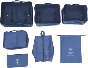 Travel Storage Bag Set 7pcs Packing Cubes Suitcase Pouches Luggage Organizer for Clothing Shoes Business Leisure Trips