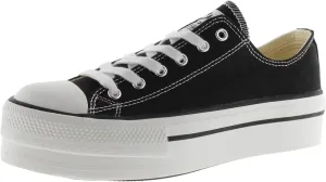 victoria Girls Tribu Canvas Platform Trainers, Black,13.5 M US