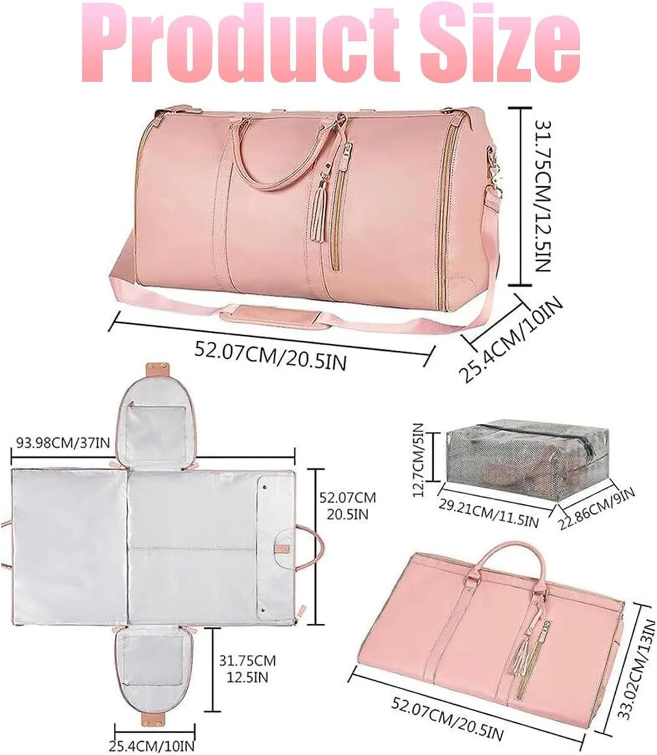 Viralhuntz Travel Bag, Carry-On Approved, Foldie Travel Bag Expandable, Jennibag With Toiletry Pocket and Shoes Compartment