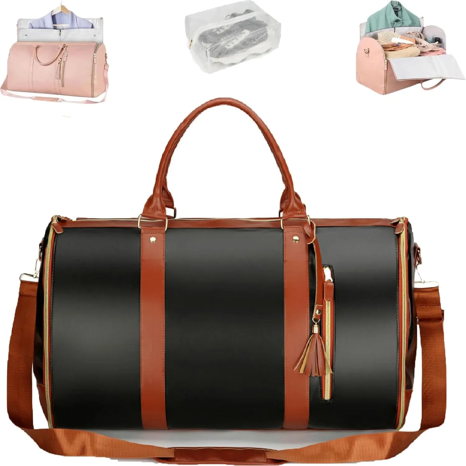 Viralhuntz Travel Bag, Carry-On Approved, Foldie Travel Bag Expandable, Jennibag With Toiletry Pocket and Shoes Compartment
