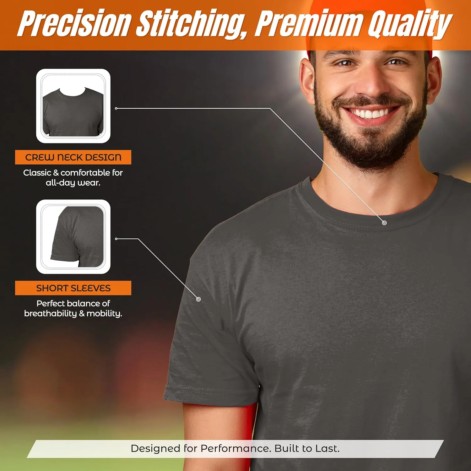 Vizari Mens Athletic T-Shirt | Quick-Dry, Moisture-Wicking Sports Tee | Shirts for Workouts, Outdoor Activities & Casual Wear