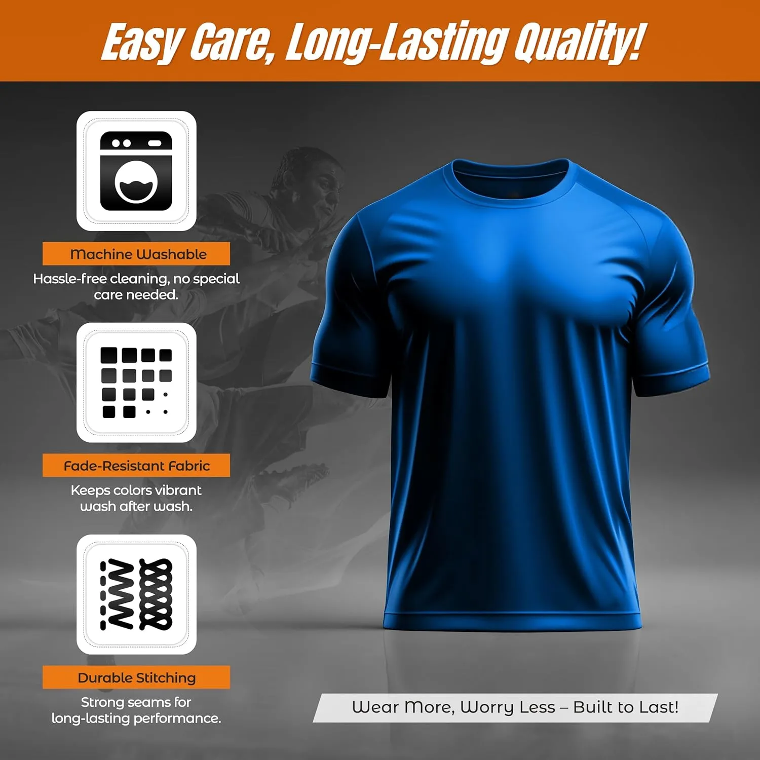 Vizari Mens Athletic T-Shirt | Quick-Dry, Moisture-Wicking Sports Tee | Shirts for Workouts, Outdoor Activities & Casual Wear