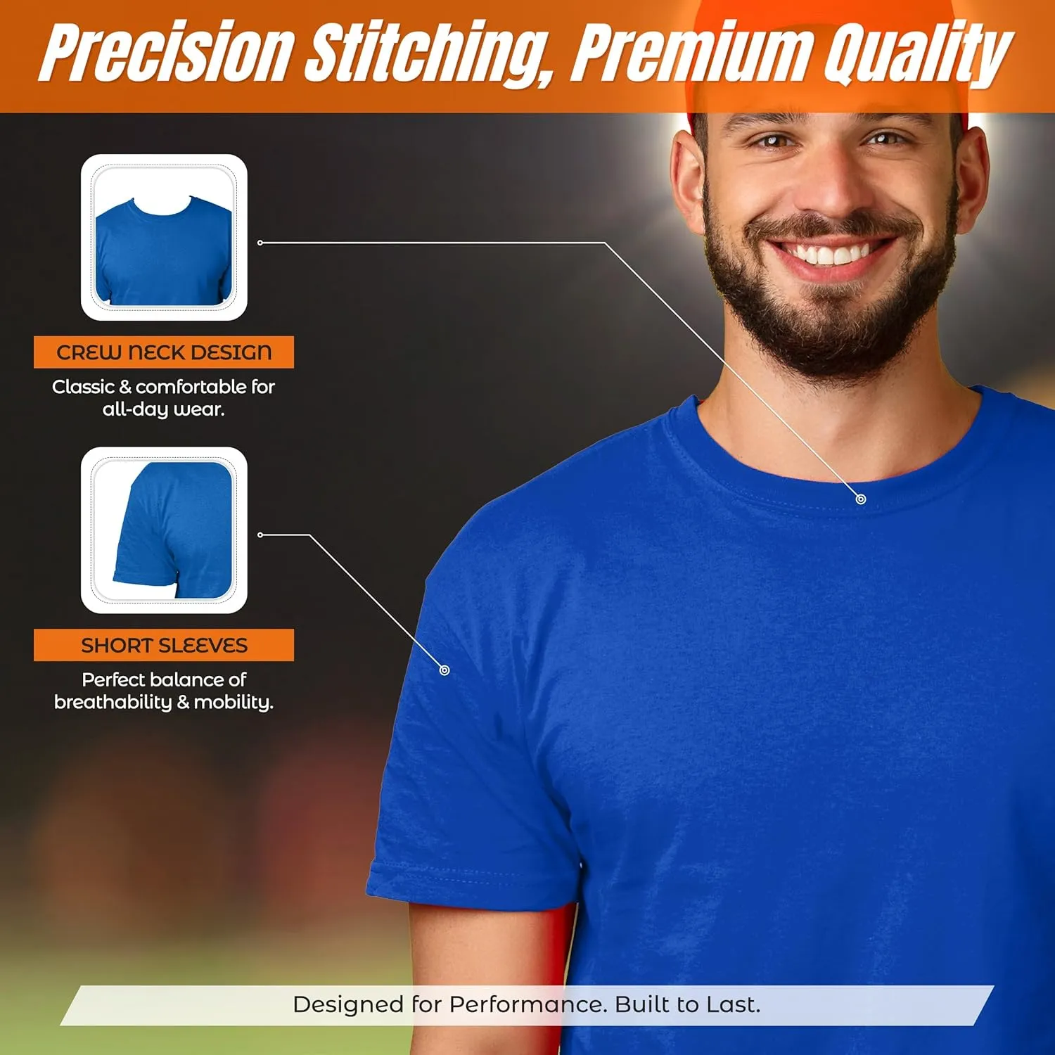 Vizari Mens Athletic T-Shirt | Quick-Dry, Moisture-Wicking Sports Tee | Shirts for Workouts, Outdoor Activities & Casual Wear