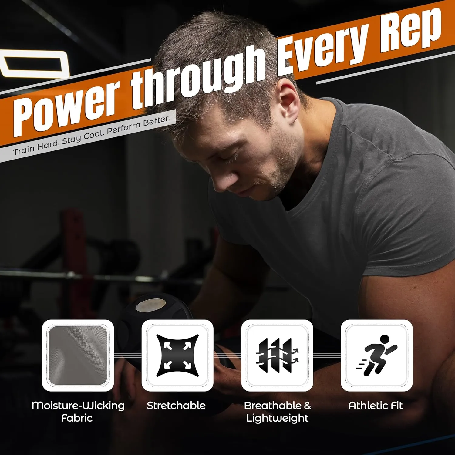 Vizari Mens Athletic T-Shirt | Quick-Dry, Moisture-Wicking Sports Tee | Shirts for Workouts, Outdoor Activities & Casual Wear