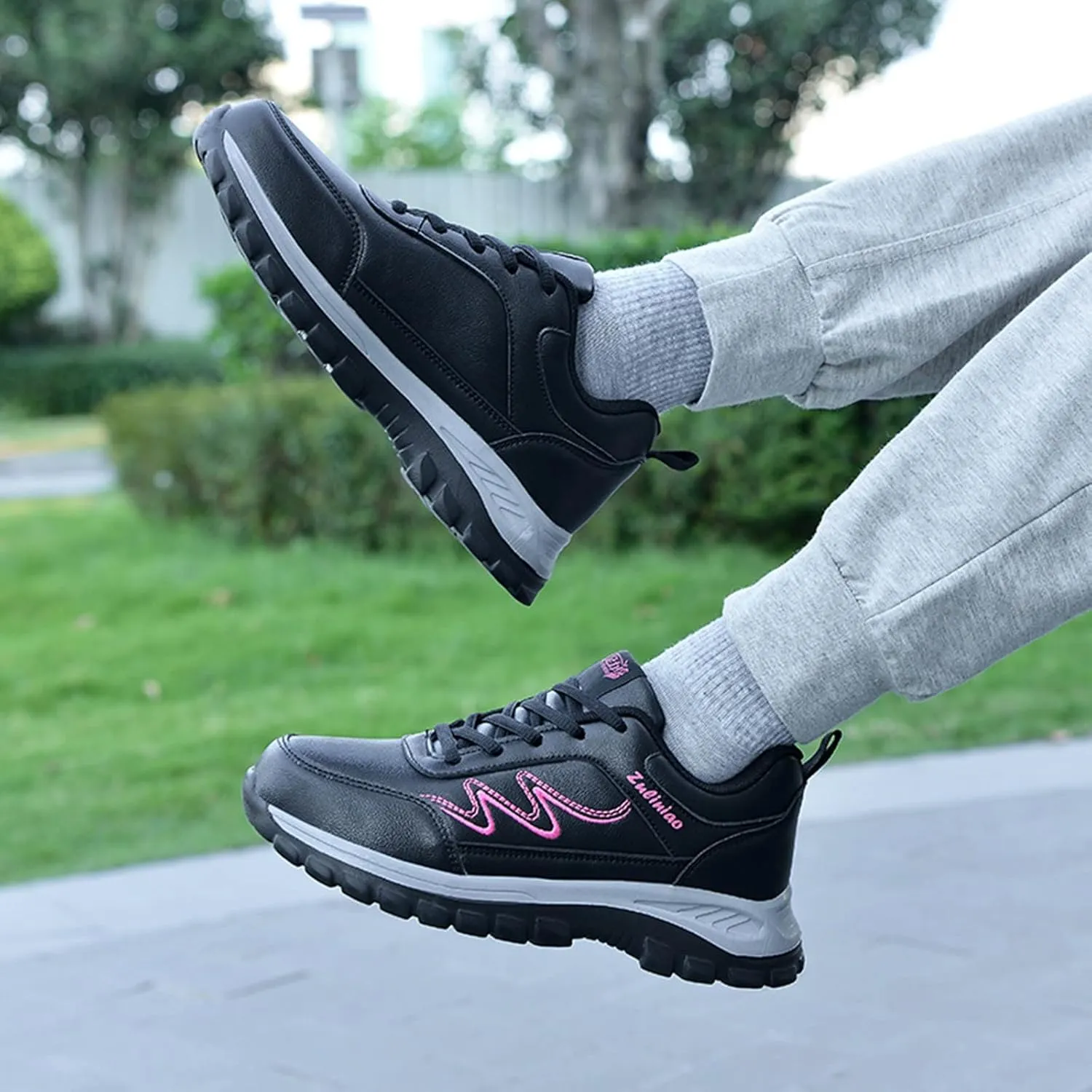 Walking Shoes for Women Casual Slip On Sneakers Women Comfortable Lightweight Flat Non Slip Lace Up Sports Shoes