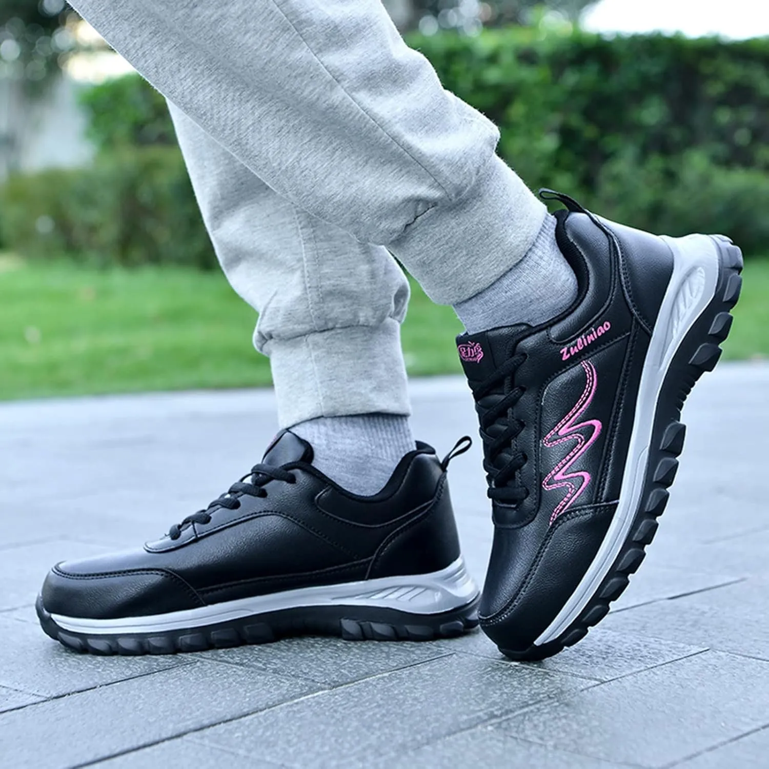Walking Shoes for Women Casual Slip On Sneakers Women Comfortable Lightweight Flat Non Slip Lace Up Sports Shoes