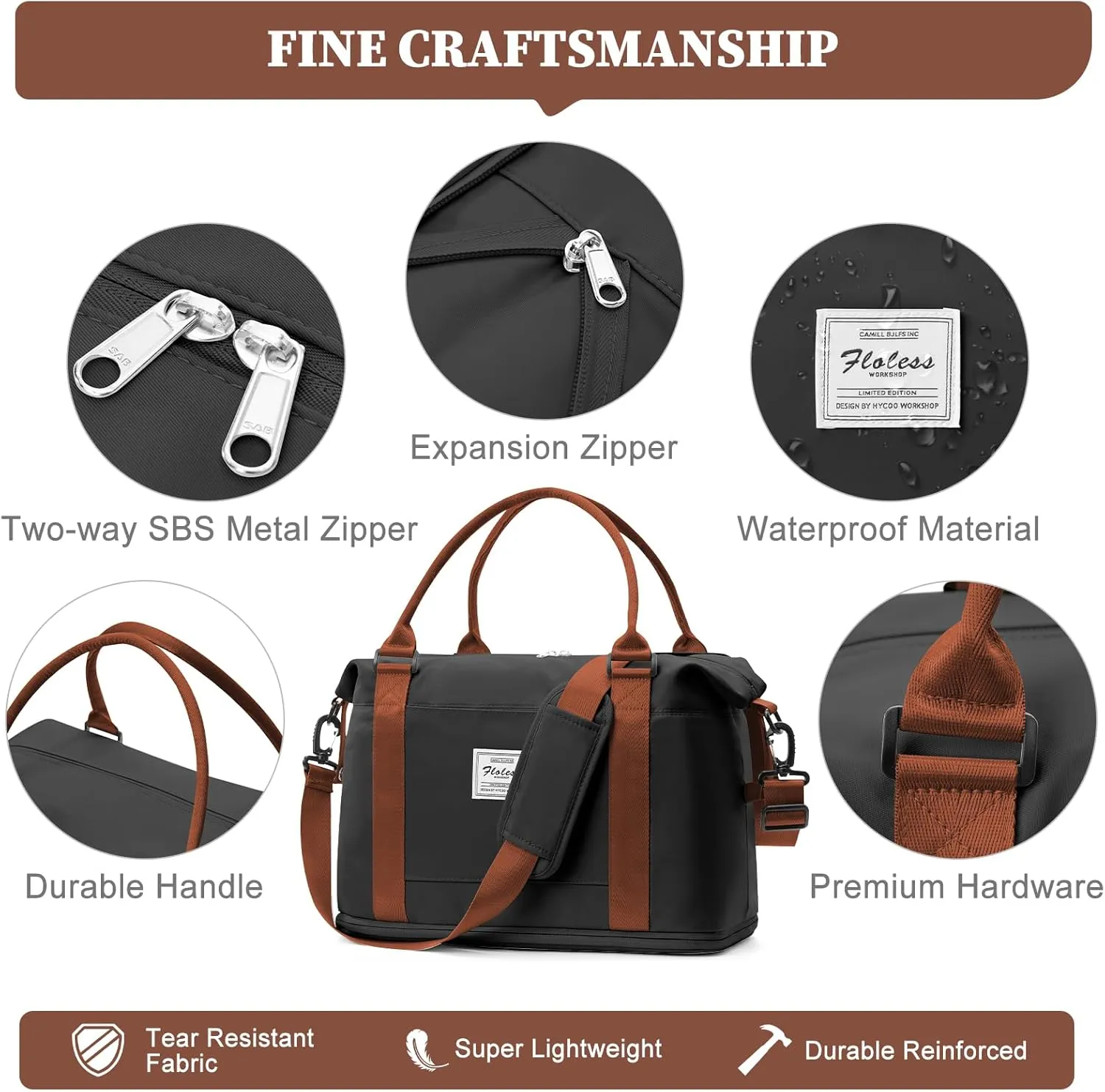 Weekender Bags for Women,Personal Item Travel Bag,Overnight Travel Duffel Bag with Expandable Shoes Compartment & Wet Pocket