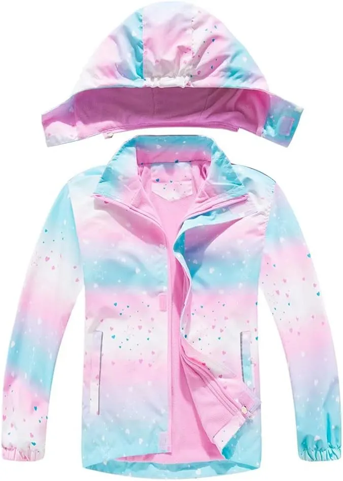 Welity Boys & Girls Rain Jackets Lightweight Waterproof Hooded Raincoats Windbreaker Coats