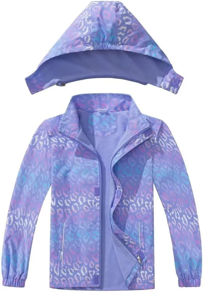 Welity Boys & Girls Rain Jackets Lightweight Waterproof Hooded Raincoats Windbreaker Coats