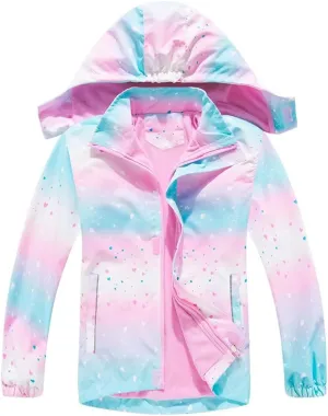 Welity Boys & Girls Rain Jackets Lightweight Waterproof Hooded Raincoats Windbreaker Coats