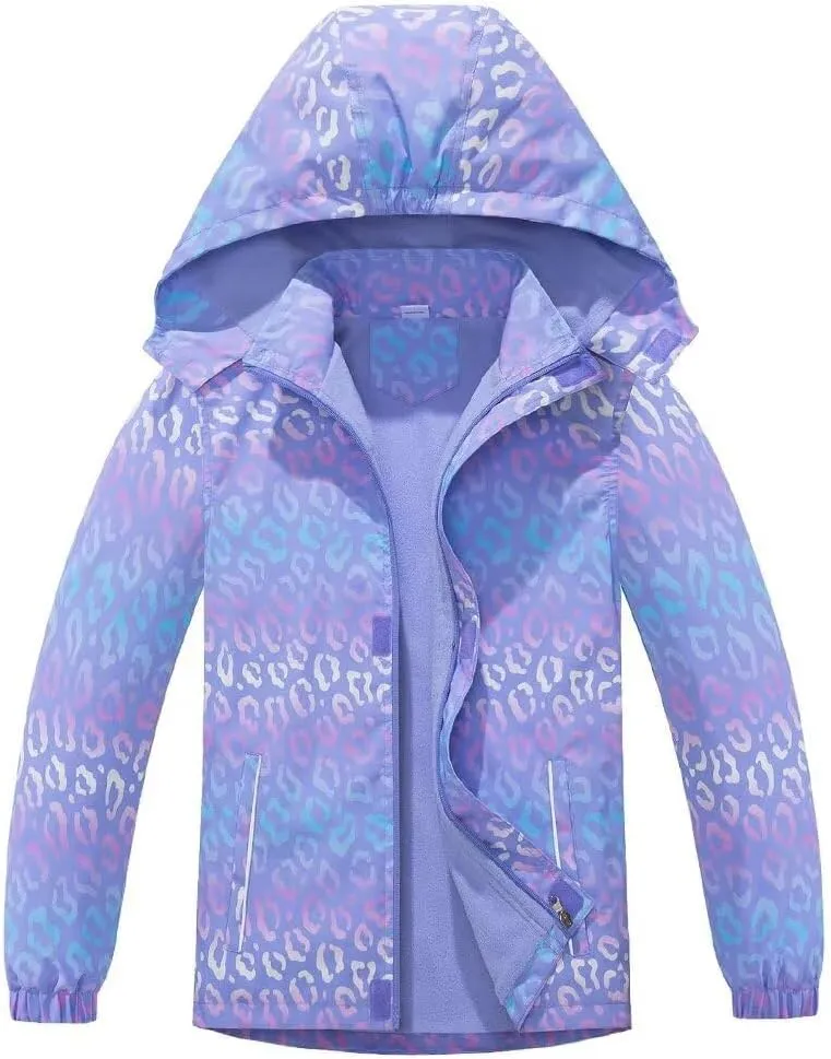Welity Boys & Girls Rain Jackets Lightweight Waterproof Hooded Raincoats Windbreaker Coats