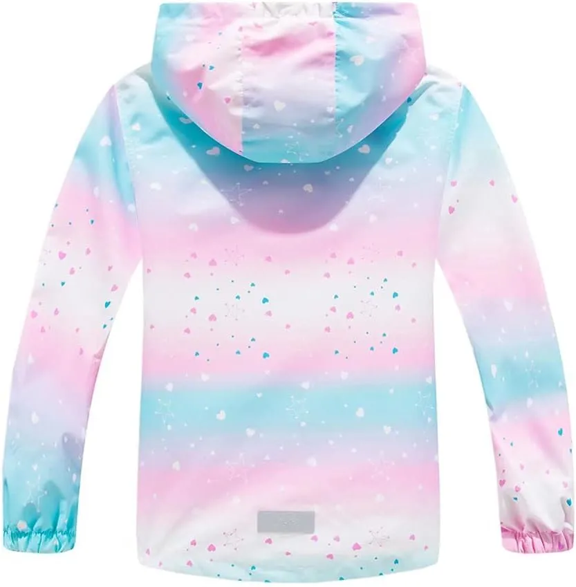 Welity Boys & Girls Rain Jackets Lightweight Waterproof Hooded Raincoats Windbreaker Coats