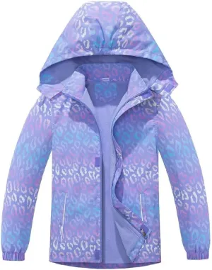 Welity Boys & Girls Rain Jackets Lightweight Waterproof Hooded Raincoats Windbreaker Coats