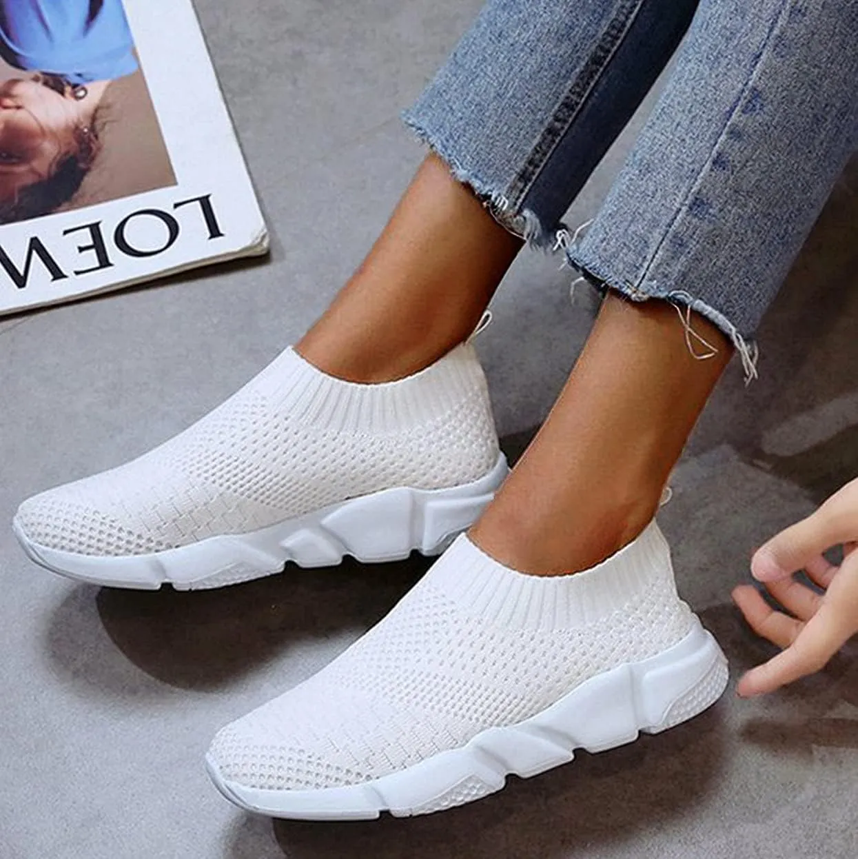 Wide Toe Box Shoes Women Casual Sneakers Comfy Work Shoes for Women Business Casual Womens Slip On Sneakers Size 8.5 Platform Wide Sneakers for Women Fashion Womens Black Walking Sneakers Size 8