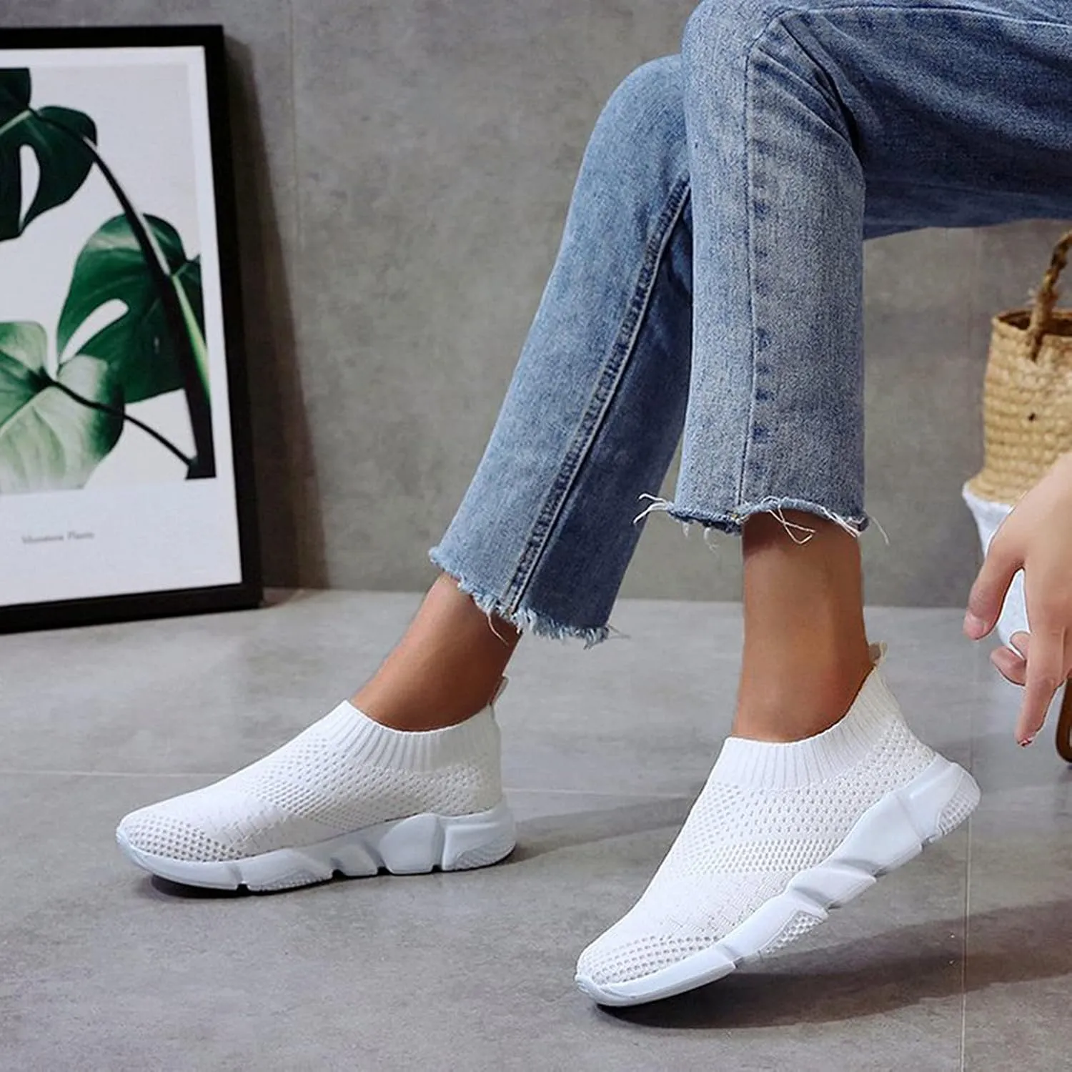 Wide Toe Box Shoes Women Casual Sneakers Comfy Work Shoes for Women Business Casual Womens Slip On Sneakers Size 8.5 Platform Wide Sneakers for Women Fashion Womens Black Walking Sneakers Size 8