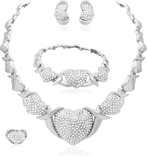 Woman Jewelry Sets Gold Jewelry Sets XOXO Women's Gold Jewelry Fashion Jewelry Necklaces Earrings Woman Accessories Bracelets Jewelry Gifts Love Necklaces