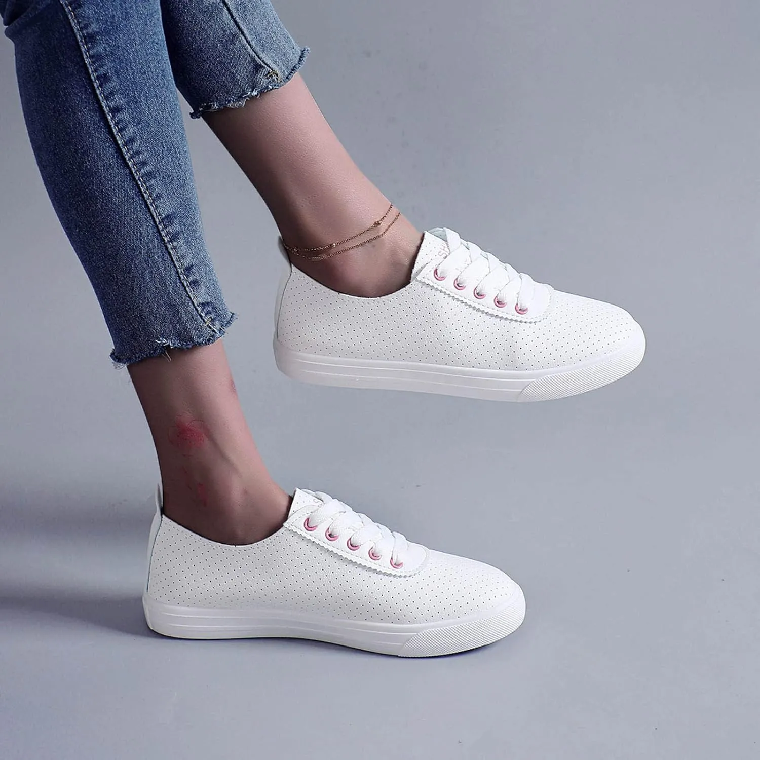 Women Casual Shoes New Pattern Spring and Summer Fashion Lace Up Flat Casual Comfortable Non Mens Casual Walking Shoes