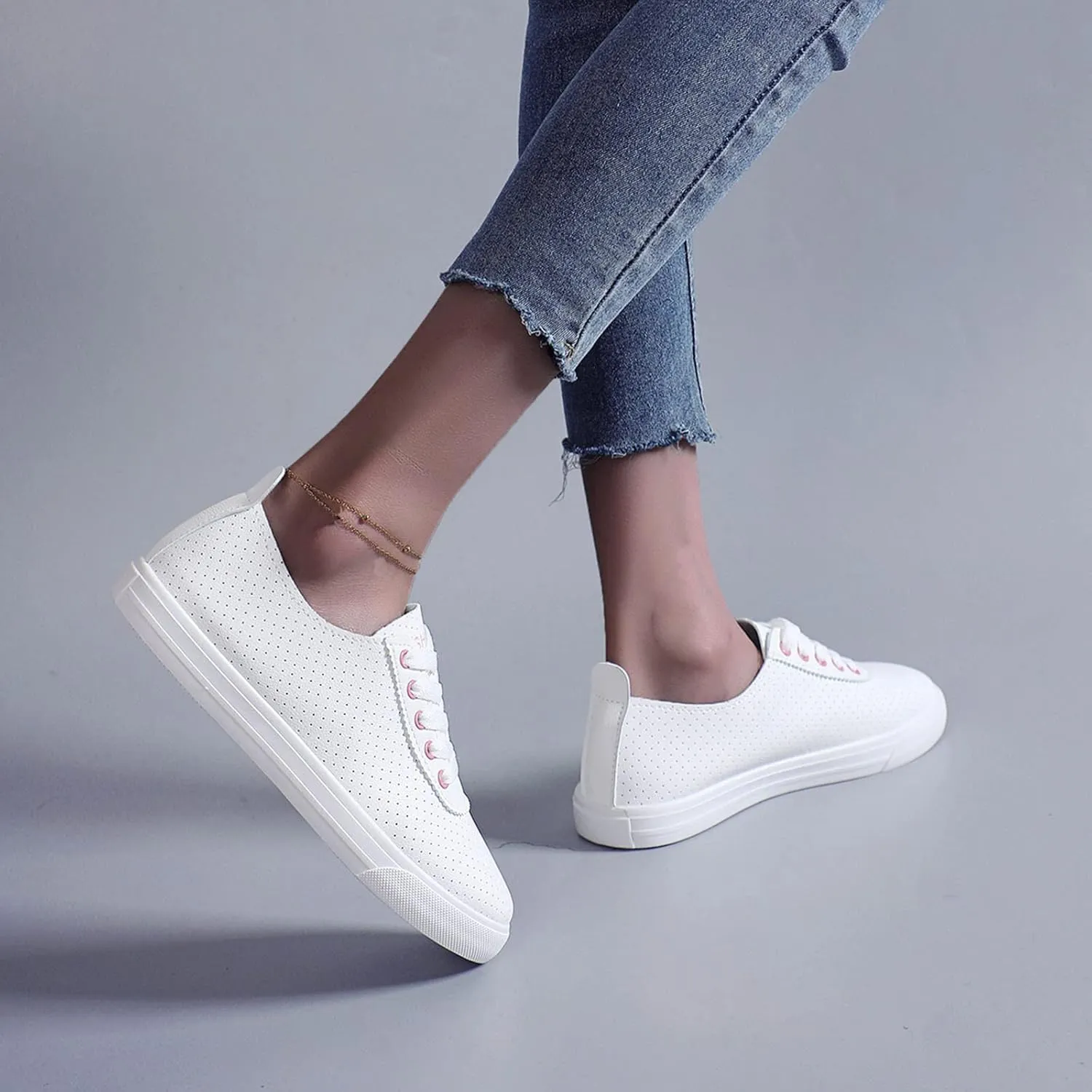 Women Casual Shoes New Pattern Spring and Summer Fashion Lace Up Flat Casual Comfortable Non Mens Casual Walking Shoes