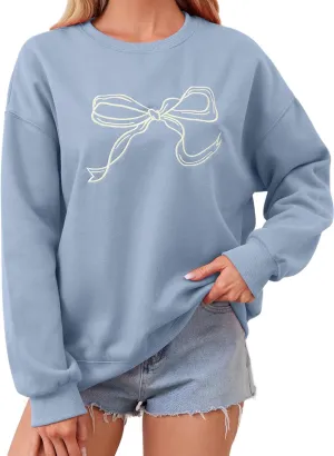 Women Fall Crewneck Sweatshirts Oversized Graphic Sweatshirts Y2K Pullover Aesthetic Cute Sweatshirts for Teen Girls