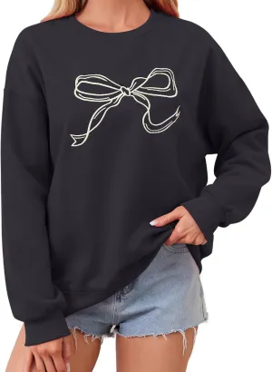 Women Fall Crewneck Sweatshirts Oversized Graphic Sweatshirts Y2K Pullover Aesthetic Cute Sweatshirts for Teen Girls