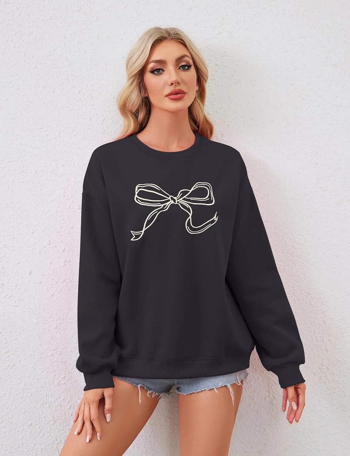 Women Fall Crewneck Sweatshirts Oversized Graphic Sweatshirts Y2K Pullover Aesthetic Cute Sweatshirts for Teen Girls