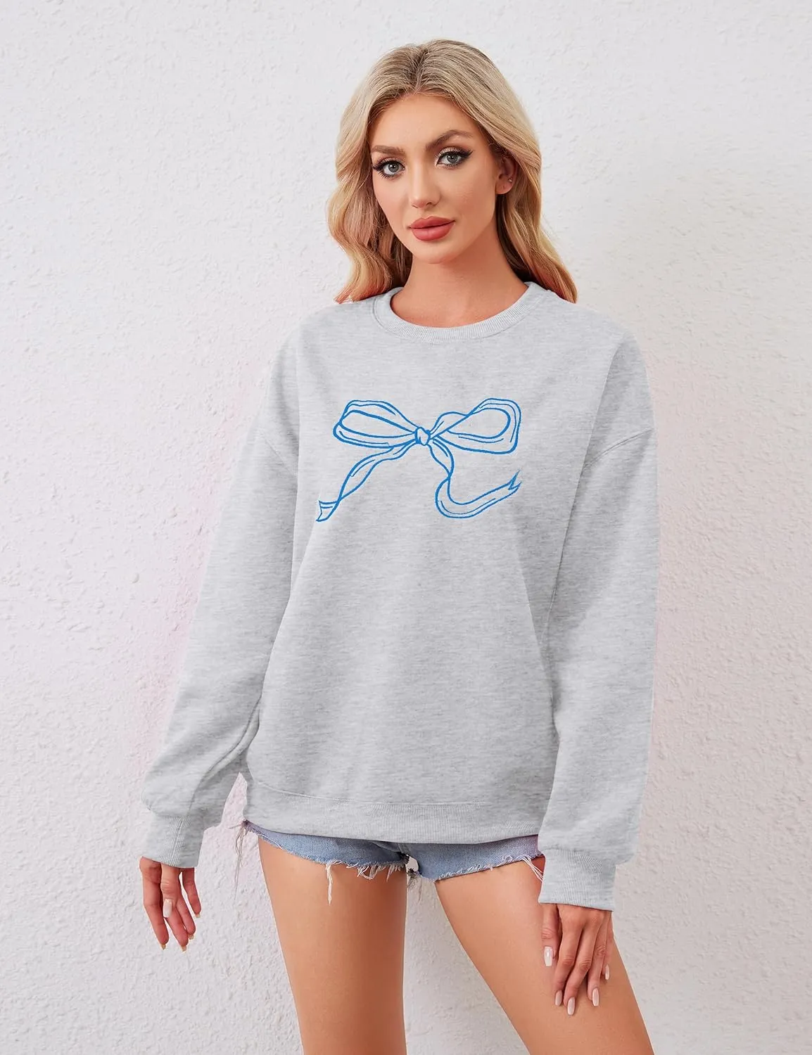 Women Fall Crewneck Sweatshirts Oversized Graphic Sweatshirts Y2K Pullover Aesthetic Cute Sweatshirts for Teen Girls